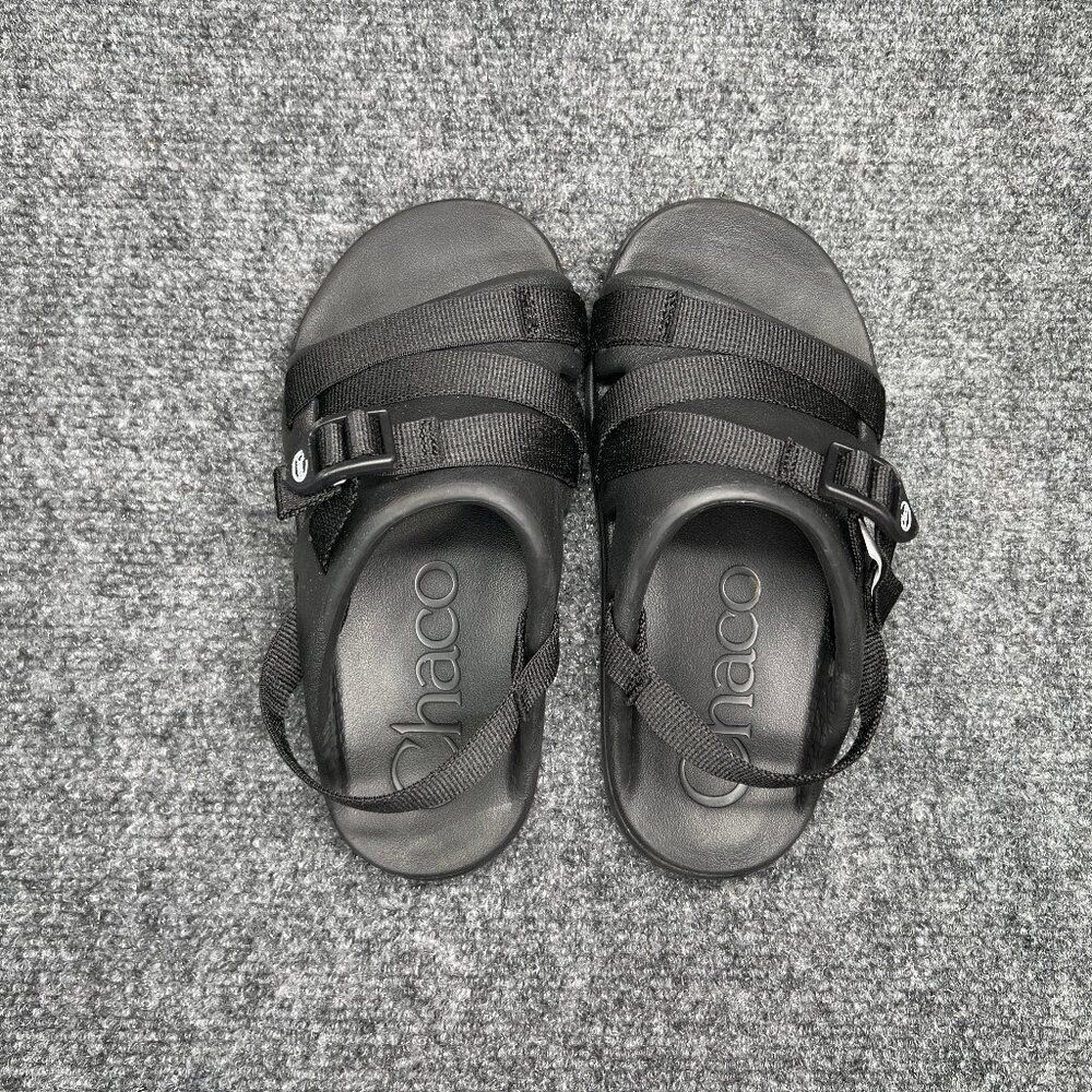 Chaco Chillos Sport Straps Sandals Youth Size 1 Black Athletic Outdoor Flip Flop - Picture 8 of 12